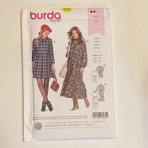 New Burda Women's Dress Pattern 6265 US size 8-18